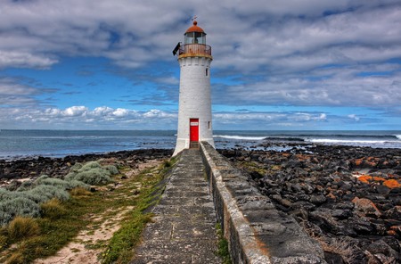 port fairy lighthouse along the great ocean roadの写真素材