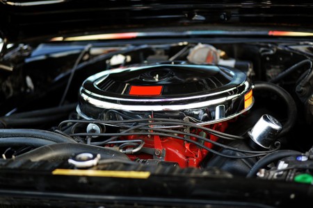 closeup of a classic vintage carの写真素材