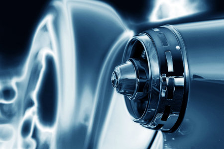 closeup of a classic vintage carの写真素材