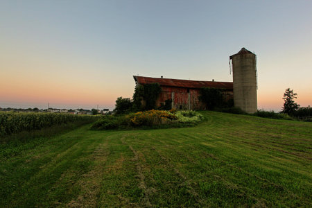 rural homestead in the farm countryの写真素材