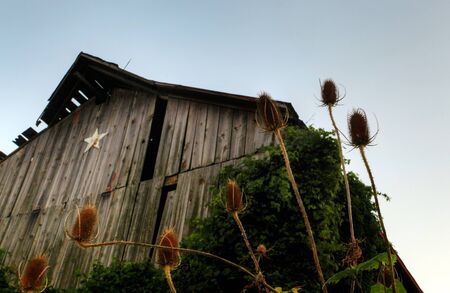 old shack in the Canadian countrysideの写真素材