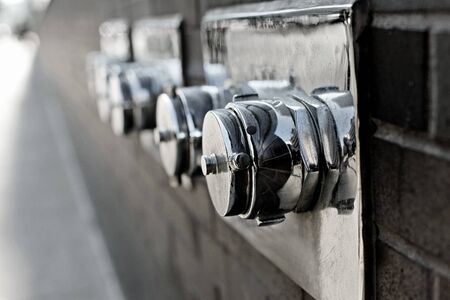 three metal boltsの写真素材