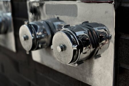 three metal boltsの写真素材