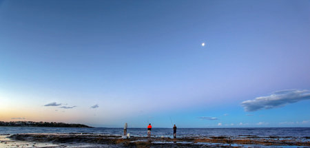mollymook beach basked in late lightの写真素材
