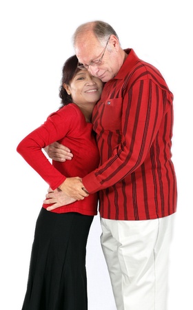 happy mature mixed interracial couple in loveの写真素材