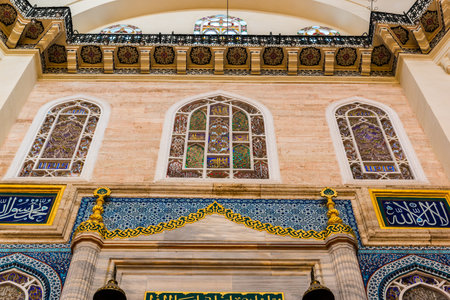 ISTANBUL, TURKEY JUNE 05, 2017: Interior view of domes and ceilings of Suleymaniye mosque, largest mosque of Istanbul was built in 1550-1580 by design of the chief Ottoman architect Mimar Sinan. Tourists and local people visit this historical landmark eveのeditorial素材