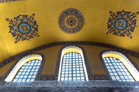 Detailed Ceiling of Hagia Sophia,a Greek Orthodox Christian patriarchal basilica or church was built...