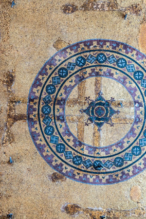 Detailed Ceiling of Hagia Sophia,a Greek Orthodox Christian patriarchal basilica or church was built in 537 AD, later imperial mosque, and now museum in Istanbul, Turkey,March,11 2017.のeditorial素材