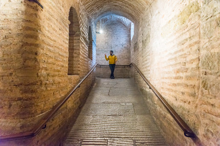 ISTANBUL, TURKEY- MARCH 11, 2017: Interior of Hagia Sophia,a Greek Orthodox Christian patriarchal basilica (church),built in 537 AD, later an imperial mosque, and now a museum in Istanbul, Turkey.のeditorial素材