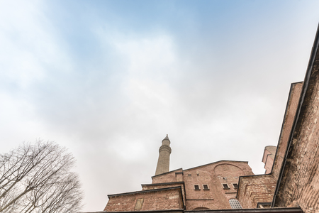 Exterior view of Hagia Sophia,a Greek Orthodox Christian patriarchal basilica (church),built in 537 AD, later an imperial mosque, and now a museum.ISTANBUL, TURKEYの写真素材