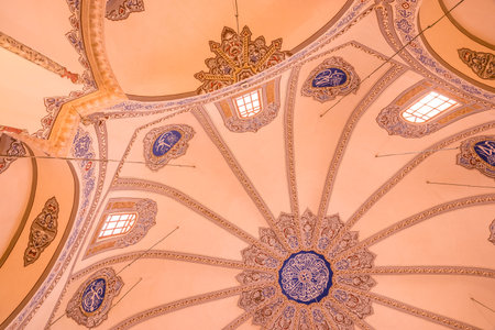 Interior decoration view and artworks of Little Hagia Sophia built in 527-536 as Church of the Saints Sergius and Bacchus, and converted into a mosque.ISTANBUL,TURKEY- APRIL 9, 2017のeditorial素材