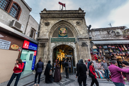 Unidentified people visiting the Grand Bazaar for shopping in  Istanbul, Turkey.ISTANBUL,TURKEY- APRIL 17, 2017のeditorial素材