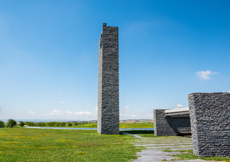Exterior view of famous Sancaklar mosque minaret in Buyukcekmece,Istanbul,Turkey.30 July 2017のeditorial素材
