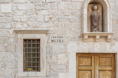 SIBENIK, CROATIA-May 26,2017:St James cathedral in Sibenik, UNESCO world heritage site in Croatia.Sibenik, The Cathedral, Croatia.Particulars of The Cathedral of St. James, Sibenik,Croatia.のeditorial素材