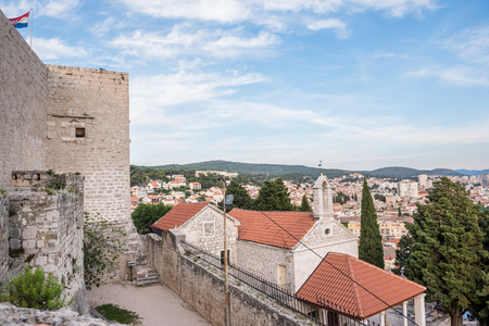 Exterior view of St. Michael  fortress: SIBENIK CROATIA,May 29,2017の写真素材