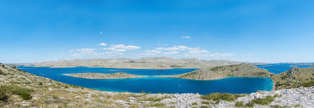 Panoramic view of Kornati islands, National park in Croatia, Adriatic sea:SIBENIK,CROATIA,May 28,2017のeditorial素材