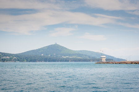 View of Heybeliada island.The island is one of four islands named Princes Islands in the Sea of Marmara, near Istanbul, Turkey.20 May 2017のeditorial素材