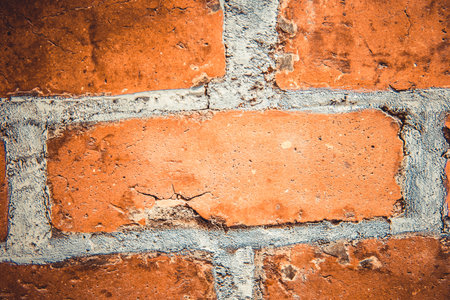 Red Brown Old Rustic Brick Wall Textured Background. Retro Brick Wall.Empty Old Brick Wall Texture....