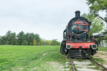 Steam power train from Orient Express era at the old railway station in Edirne,Turkey.17 October...