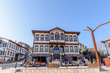 View of  Traditional, old and historical Anatolia houses in Tarakli historic district in Sakarya Turkey.27 January 2018のeditorial素材