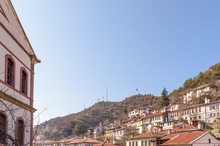 View of Traditional, old and historical Anatolia houses in Tarakli historic district in Sakarya Turkey.27 January 2018のeditorial素材