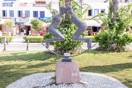 Statue of Love stands in a park.Bodrum,Turkey.23 August 2017.のeditorial素材