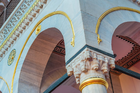Interior view of Valide-i Cedid Mosque located in Uskudar,Istanbul,Turkey.03 January 2018のeditorial素材