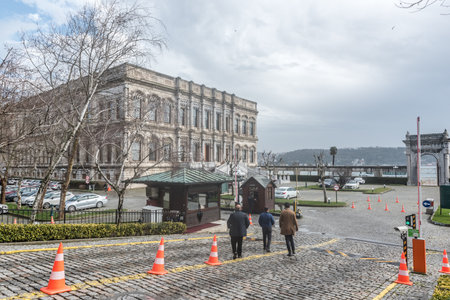 Exterior view of Ciragan Palace at Ciragan Street, a former Ottoman palace located in Besiktas,Istanbul,Turkey.03 January 2018のeditorial素材