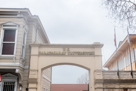 Gate of old ancient Galatasaray University in Besiktas,Istanbul,Turkey.03 January 2018のeditorial素材