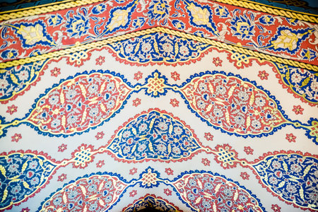 View of Ceiling of Circumcision Room at Topkapi Palace, a large museum destination, in Istanbul,...