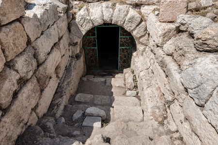 Gate of Aya Tekla underground cave Church also known as Saint Aya Thecla or Aya Thekla, is ruined historic church of Byzantine period pilgrimage site located in Silifke,Mersin,Turkey.の写真素材