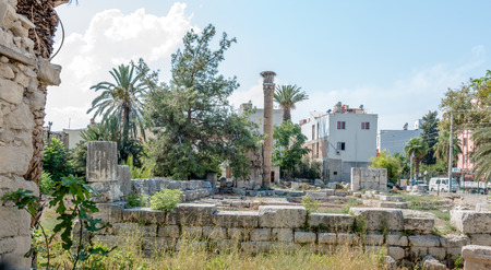 Ancient Roman Ruins of Temple of Jupiter Museum located in Silifke,Mersin,Turkey.During the Byzantine Empire era, the temple was transformed into a churchの写真素材