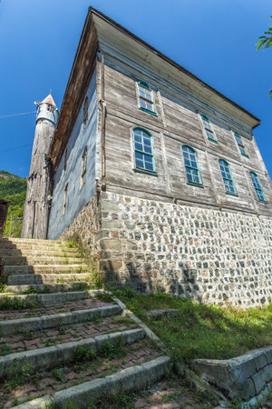 Interior detail of Artin,Macahel,Camili Camii(mosque),a special mosque which was coverd with wooden boards built in Eighteen century.TURKEY,Artvin,August 18, 2015のeditorial素材