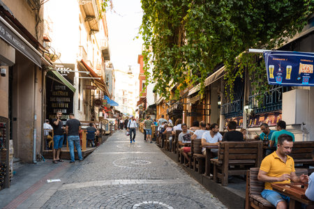 View of Kadikoy Popular streets where People love walking and visiting.Kadikoy is one of largest popular and cosmopolitan districts of Istanbul. TURKEY, ISTANBUL,29 JULY 2017のeditorial素材