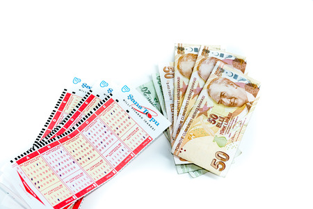 Turkish lotto papers and coupons togetherの写真素材