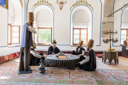 Wax people at  Mevlana museum in Konya,Turkey.28 August 2017
