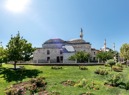 Exterior panoramic view of Mevlana museum in Konya,Turkey.28 August 2017のeditorial素材