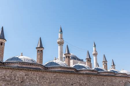 Exterior view of Mevlana museum in Konya,Turkey.28 August 2017のeditorial素材