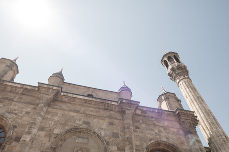 Exterior view of ancient Aziziye Mosque.The mosque is  a boroque and traditional Ottoman architecture in Konya,Turkey.の写真素材