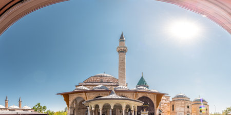 Exterior view of Mevlana museum in Konya,Turkey.28 August 2017のeditorial素材