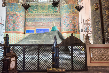 Tomb of Mevlana at Mevlana museum in Konya,Turkey.28 August 2017のeditorial素材