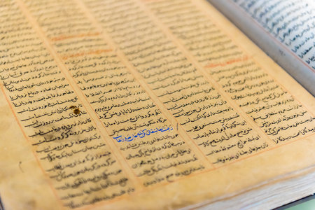 Moslem Holy ancient Book the Quran in Mevlana museum in Konya,Turkey. 28 August 2017のeditorial素材