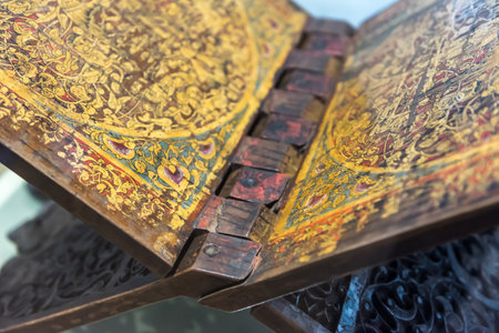 Rahle (lectern) is a furniture to be used to read Moslem Holy Book the Quranのeditorial素材