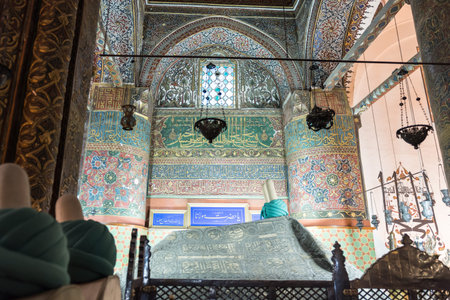 Tomb of Mevlana at Mevlana museum in Konya,Turkey.28 August 2017のeditorial素材