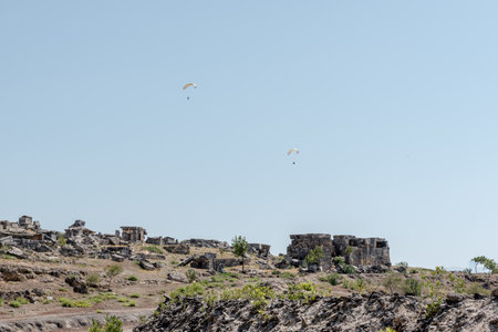 Ancient tombs at Hierapolis northern necropolis in Pamukkale, Turkey. UNESCO World Heritage.のeditorial素材