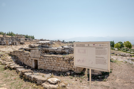 Ancient tombs of Gladiators at Hierapolis in Pamukkale, Turkey. UNESCO World Heritage.のeditorial素材