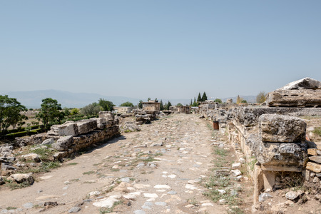 Ancient tombs at Hierapolis northern necropolis in Pamukkale, Turkey.の写真素材