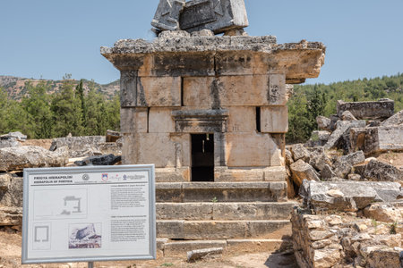 Ancient tombs at Hierapolis northern necropolis in Pamukkale, Turkey. UNESCO World Heritage.のeditorial素材