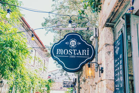 Street view of Alacati district of Cesme.Alacati  is a popular destination for traveling and vacation in Izmir,Turkey.26 August 2017.のeditorial素材