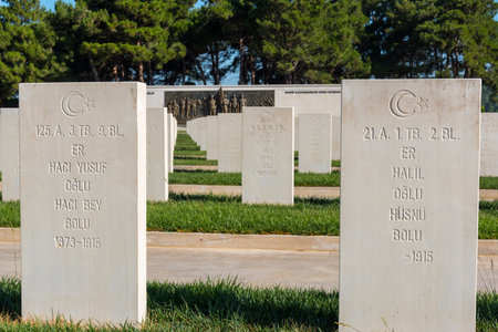 Akbas Martyrs Cemetery and Memorial in Canakkale,Turkey.TURKEY, Canakkale,18 August 2017のeditorial素材